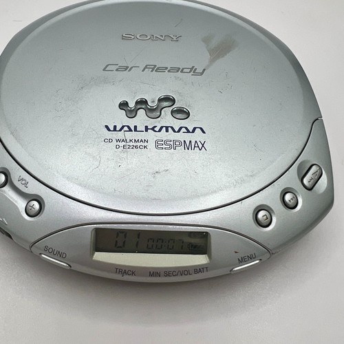 Sony CD Walkman D-E226CK ESPMAX Car Ready Silver Tested/Working Scratched Top