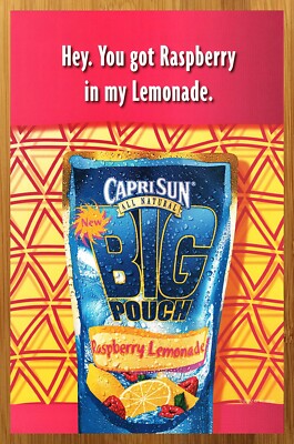 2002 Capri Sun Big Pouch Raspberry Lemonade Print Ad/Poster Juice