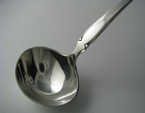 MID-CENTURY MODERN STERLING SILVER SPOON CREAM LADLE Peapod W&S.Sorensen Denmark - Picture 3 of 12