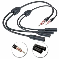 2pcs CAR RADIO STEREO ANTENNA SPLITTER Y ADAPTOR 2 FEMALE TO 1 MALE PLUG