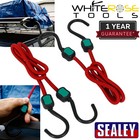 Sealey Bungee Cord Set 2pc 760mm Elastic Tie Down Steel Hooks