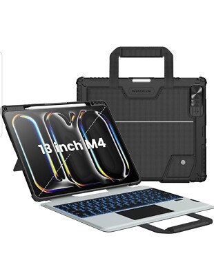 Carry Go für iPad Pro 13 Zoll (M4) Tastatur Hülle mit Griff, abnehmbare Tastatur
