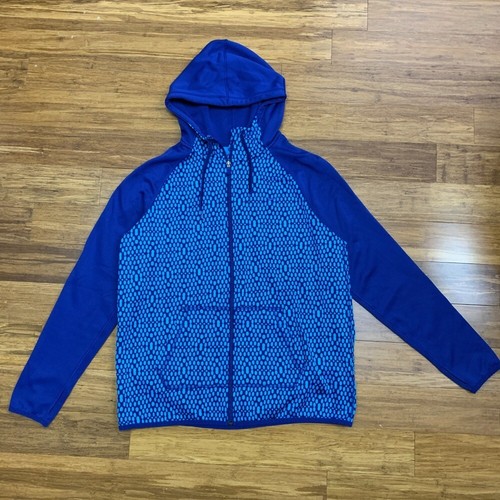 Nike Therma-FIT Full Zip Hoodie Womens Large Blue Jacket Athletic Activewear