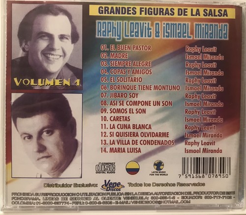 RARE CD No Longer Raphy Leavit Ismael Miranda Grandes Figuras Salsa Volumen 1 - Picture 2 of 2