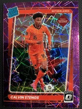 2022 Donruss Optic #186 Calvin Stengs Rated Rookie Purple Velo /99 Netherlands