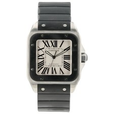 Cartier Santos 100 Silver Dial Stainless Steel 38mm Automatic Men’s W20121U2