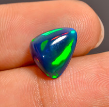 2 Ct Natural Black Ethiopian Opal Fancy Shape Cabochon Loose Gemstone 10X9X5 mm