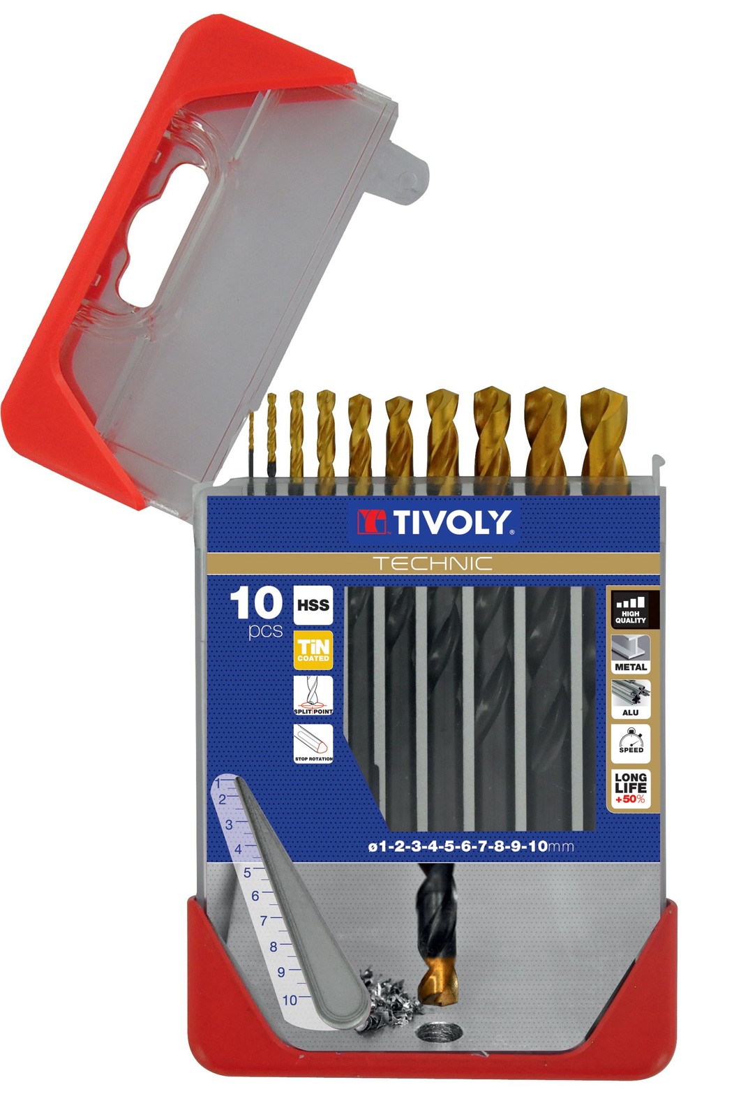 Forets métaux HSS Tivoly Coffret de 10 pièces taillés meulés pour perçage précis