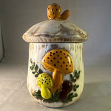 Merry Mushroom style Jar Canister w/ Lid Hand...