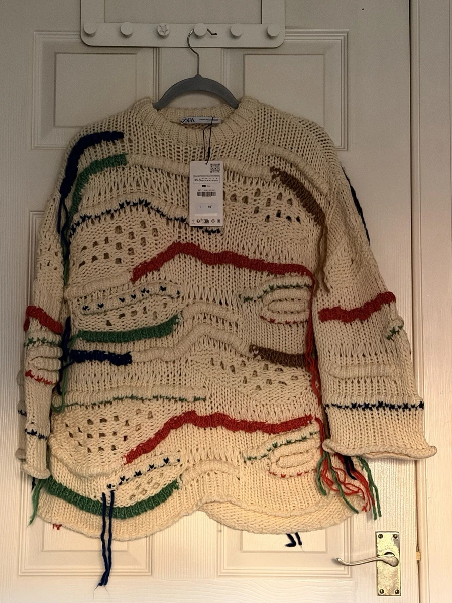 ZARA 0234/105/330 Oversized Wool/Acrylic Knit Jumper Size S BNWT