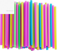 Assorted Bright Colors Jumbo Smoothie Straws, Pack of 100 Pieces