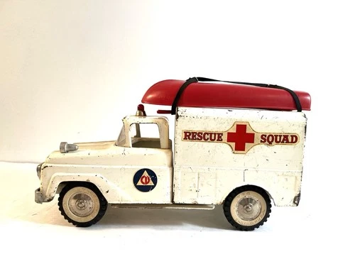 1960 Tonka Rescue Squad Truck & Ladder - Original ￼