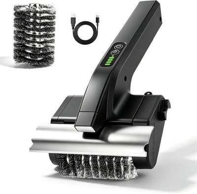 Electric Grill Brush High Torque BBQ Cleaner w/LED Light,Rechargeable Cordless G