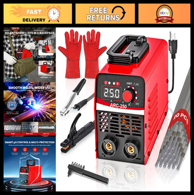 Portable 250Amp Mini Stick Welder 110V - Compact Arc Welding Machine Kit with 20