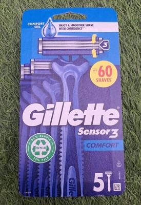 Gillette Sensor 3 Comfort - Comfort Gel 5 Rasierer (bis zu 60 Rasuren)
