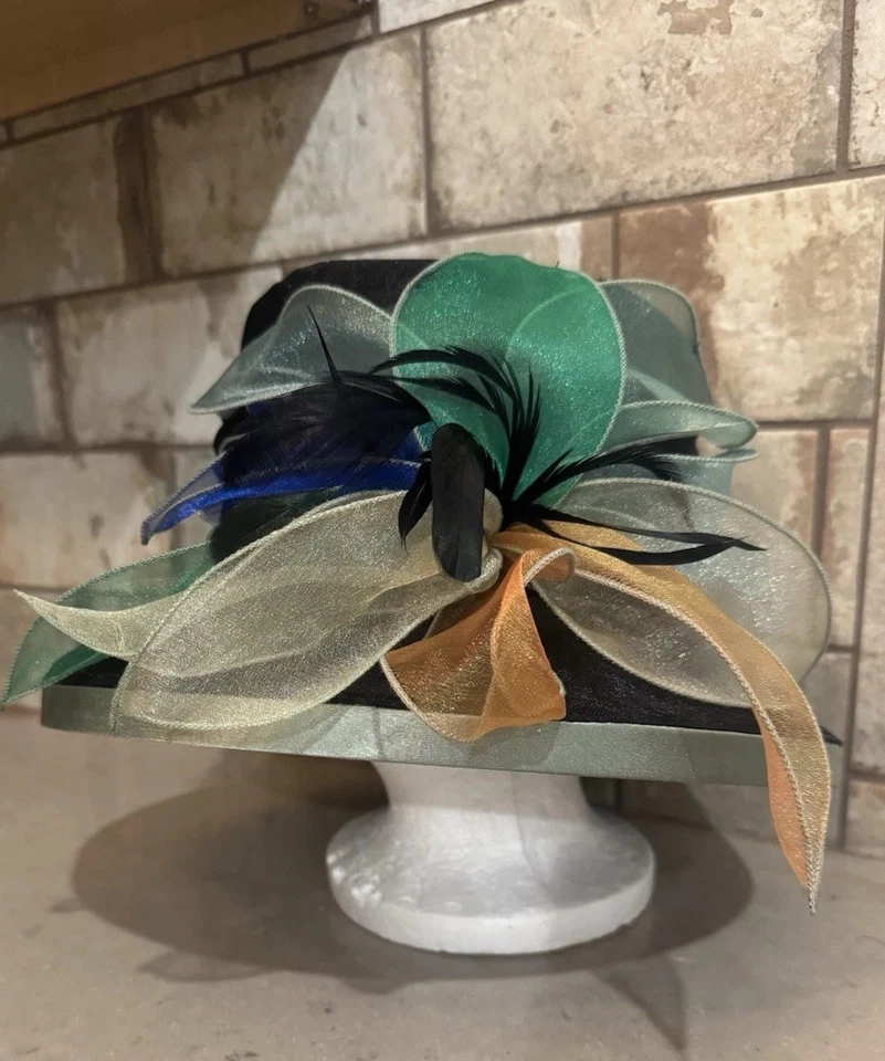 Mujeres Elegante Sombrero de Verano Oganza Té Cóctel Boda Sombrero Ascot Race Derby Sombrero Foto 2 de 4