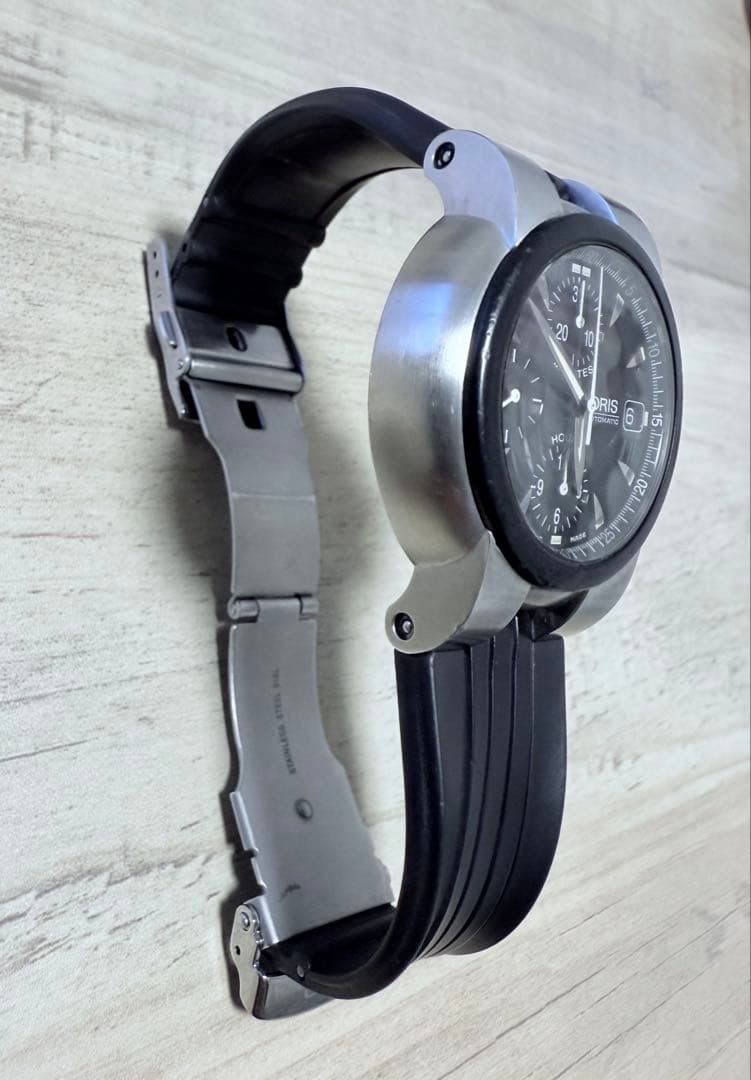 美品　オリス ORIS 7521-44 クロノグラフ 自動巻き　ジャンク Oris 7521-44 Chronograph Automatic Men's Watch Black Dial SS