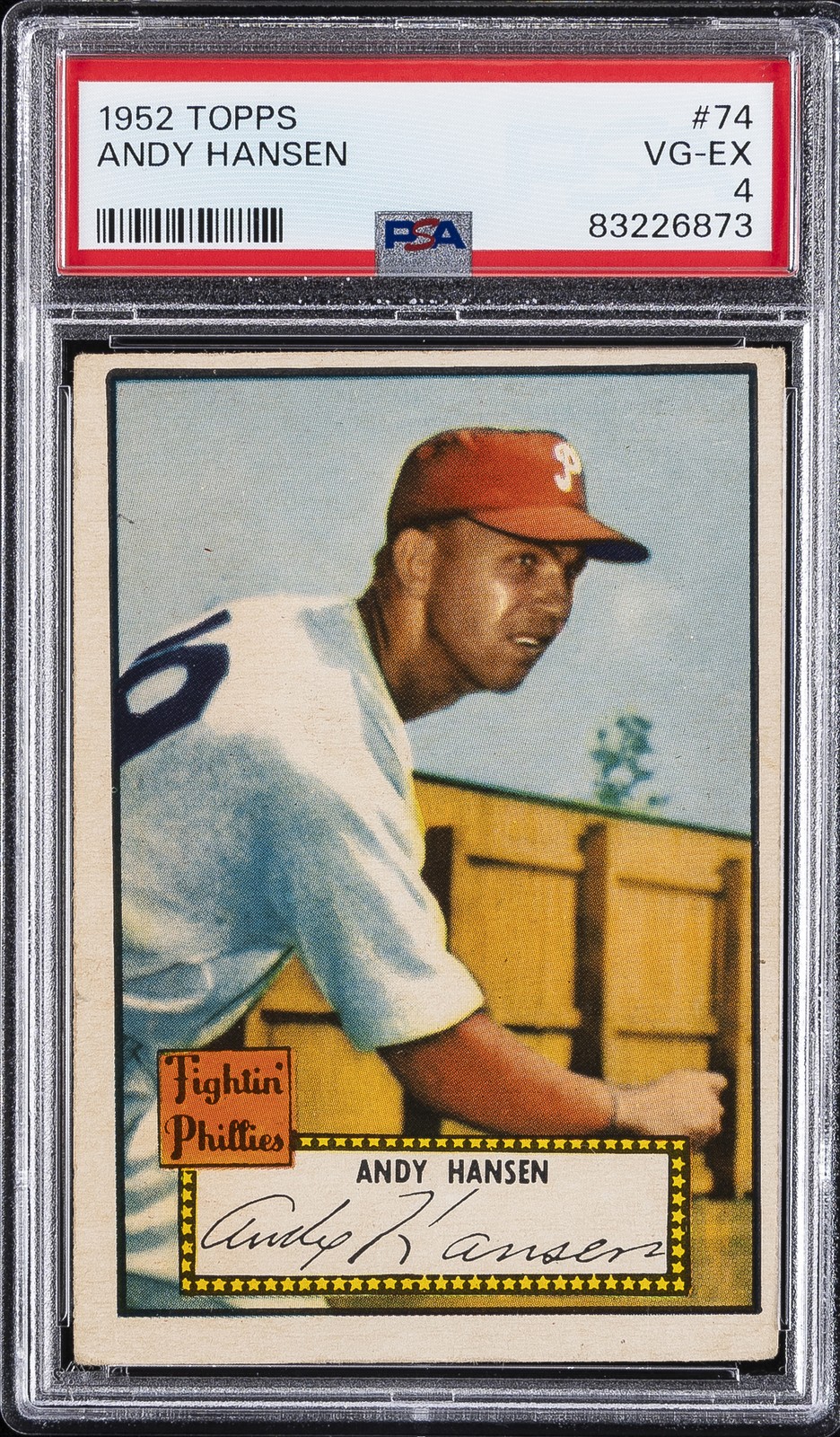 1952 TOPPS #74 ANDY HANSEN PSA 4