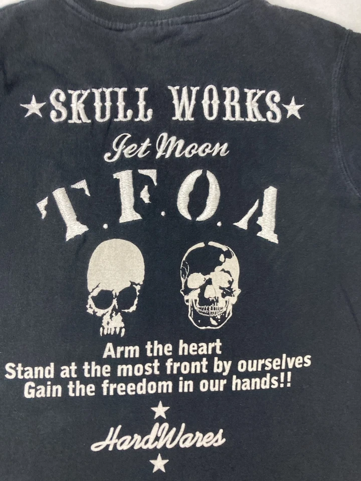 Camiseta Jet Moon H Takahashi Skull Works TFOA Gráfica Hombres Delgada Mediana Negra Foto 2 de 4