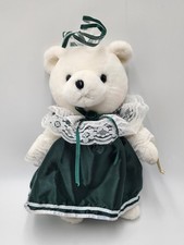 VTG CHRISTMAS TREASURES WHITE PRETTY HOLIDAY WISH TEDDY BEAR 1992 NWT