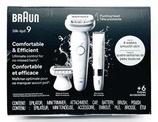 Braun Silk-épil 9 Pivoting Head Wet & Dry Epilator W/ Body Trimmer - SES9-441
