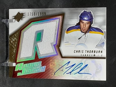 CHRIS THORBURN 2005-06 SPX AUTO JERSEY ROOKIE #1750/1999 SABRES QQ