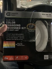 Commercial Electric Recessed Light Slim LED 6 in. Color Change Night Light White