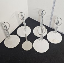 LOT 6 Vintage White Doll Stands Base Adjusts for Doll Height