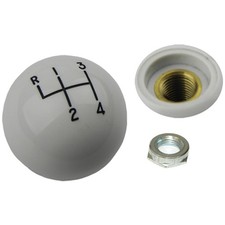 1964-88 1 78 White Hurst 4 Sp Shifter Handle Ball Knob W Nut Fine Thread 38-24 1964-88 1 78 White Hurst 4 Sp Shifter Handle Ball Knob W Nut Fine Thread 38-24