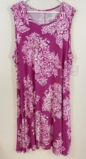 NEW Croft Barrow sleeveless swing dress womens 2X tank shift mini pink floral