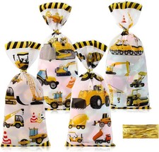 50Pcs Construction Party Favors Bags, Decorations, Cookie Goodie Candy Gift Bags