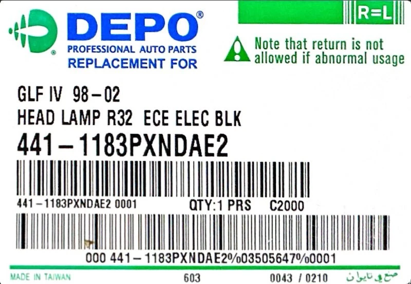 VW Golf IV / 4 DEPO Xenon Scheinwerfer 40-441-1183LX NHD links Fahrerseite - Bild 2 von 4