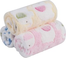 Pet Soft Dog Blankets Washable, Fluffy Cats Puppy Blankets Small, 3Pack Warm an