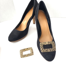 Brass Tone Buckle Shoe Clips Edwardian Victor...