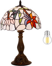 Tiffany Lamp Stained Glass Hummingbird Style Table Lamp Bedside Reading Desk ...