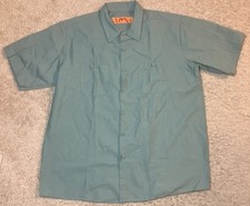 Red Kap Work Shirt Mens XXL Olive Green Short Sleeve Button Front Uniform