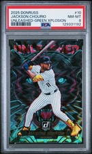 2025 PANINI DONRUSS UNLEASHED GREEN XPLOSION #10 JACKSON CHOURIO 25/25 PSA 8