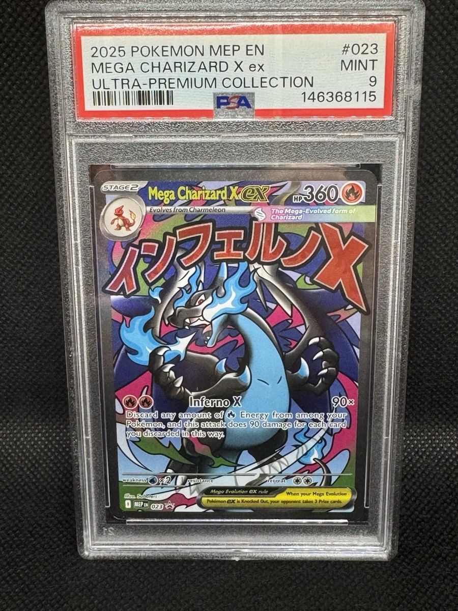 Pokemon Mega Charizard X ex PSA 9 023 Mep Mega Evolution Promo