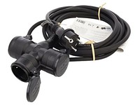 65437 VerläNgerungskabel 3G1,5Mm2 5M Gummi Schwarz Anz.Buchsen: 3 Goobay