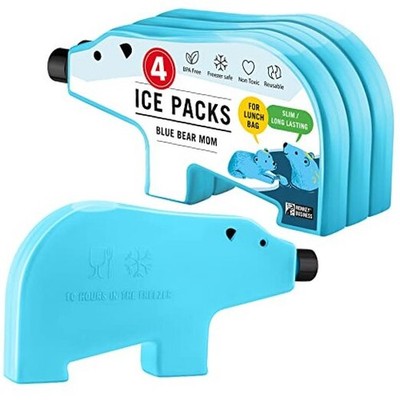 Kids Ice Packs for Lunch Box/Lunch Ice Packs Reusable/Slim Mama - Pack of 4