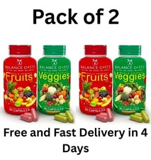 2 Packs Fruits and Veggies Supplements 180 Fruit and 180 Veggies Capsules 02/27