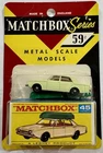 Vintage 1964 Matchbox No. 45 Ford Corsair w/ Boat 1:64 Toy Car Mint in Package