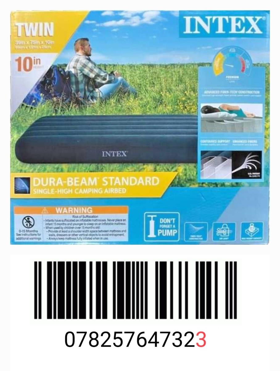 Intex Dura-Beam Standard Single-High Camping Airbed Twin 39in  75in  10in   | eBay