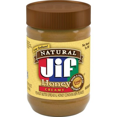 Jif Natural Creamy Peanut Butter Spread and Honey   16 Fl Oz (Pack of 1)
