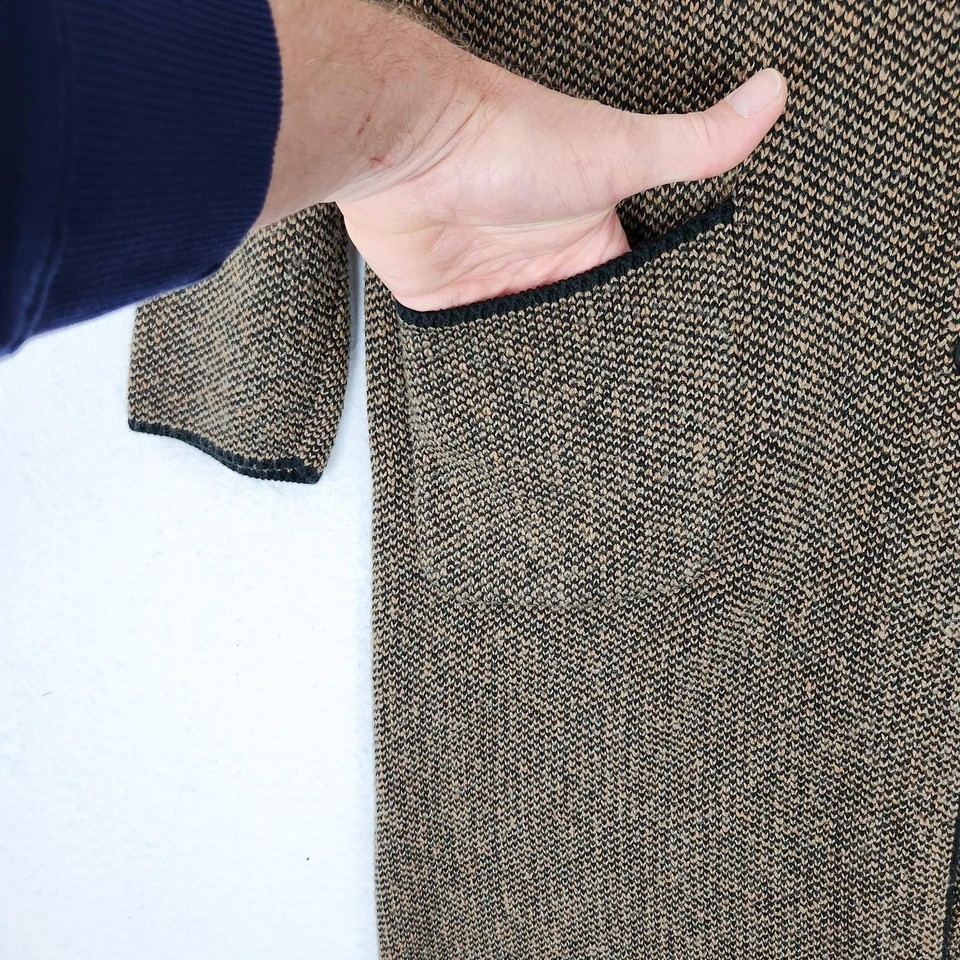 Suéter largo plumero delantero con botones negros marrón mediano Jill para mujer Foto 3 de 4