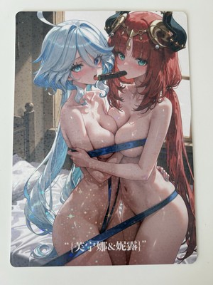 Shenhe Furina Nilou Yae Miko Double Sided Illustration Genshin Impact A5 Card