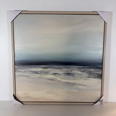 FABRICE DE VILLENEUVE FDV 82 Studio Framed Canvas Print, Ocean Waves, 32x32