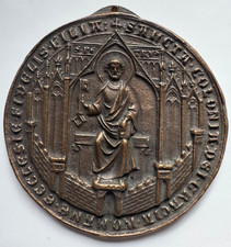 Bronzegussplakette einseitig Stadtsiegel Köln - Sancta Colonia -  Größe 10,5 cm