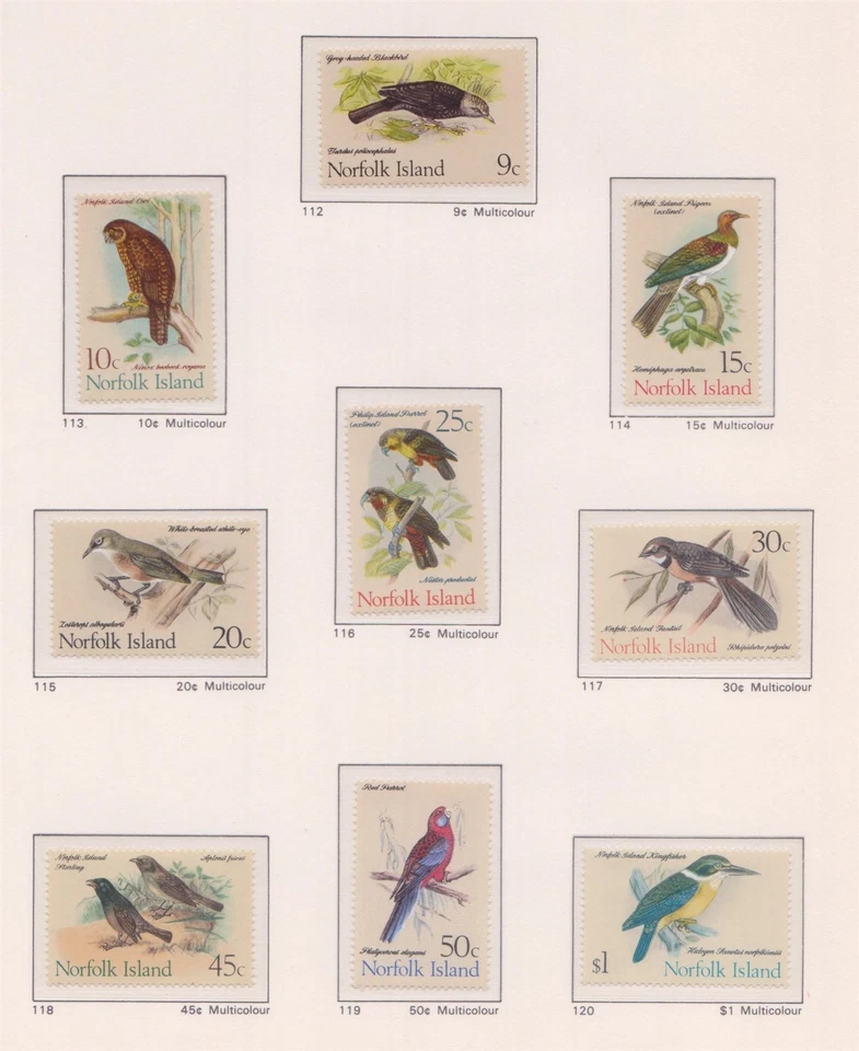 (F329-13) 1970-1 Norfolk Island set of 15stamps birds definitive 1c to $1 (M) (G - Image 2 of 2