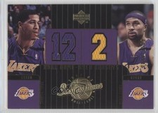 2002 Inspirations Dual Game-Used Jerseys 840/1500 Jannero Pargo Derek Fisher s7f